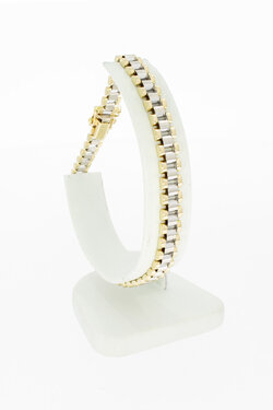 14 karaat bicolor gouden rolex armband - 21,8 cm