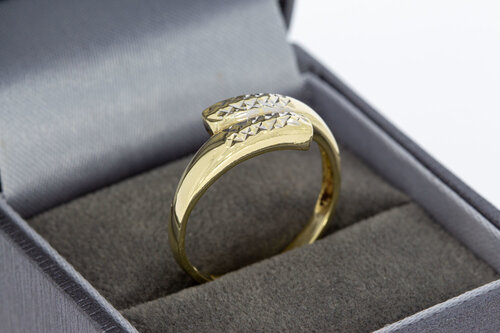 14 karaat bicolor gouden ring dames - 18,7 mm