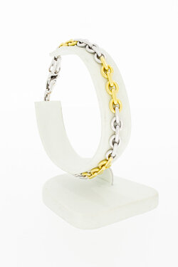 Bicolor gouden anker armband 18 karaat - 19,2 mm