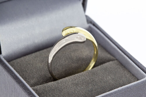 14 karaat bicolor gouden ring dames - 19,5 mm