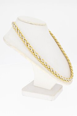 Bicolor gouden collier dames 18 karaat - 42,9 cm