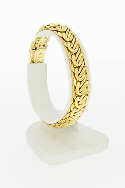 14 karaat brede gouden armband - 18,4 cm