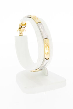 14 karaat bicolor gouden armband - 18 cm