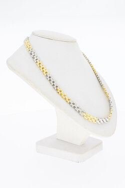 14 karaat bicolor gouden collier dames - 43,5 cm