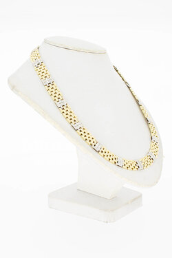 14 karaat bicolor gouden collier dames - 42,2 cm