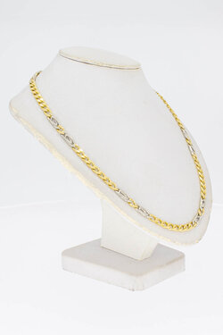 Bicolor gouden gourmet ketting heren 18 karaat - 60,1 cm