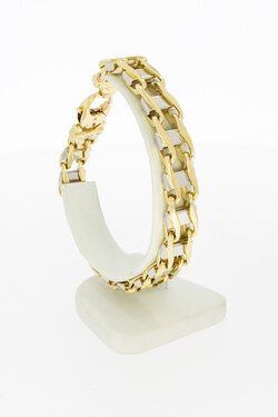 14 karaat bicolor gouden koningsarmband heren - 23,4 cm