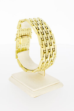 14 karaat brede gouden armband - 19,3 cm