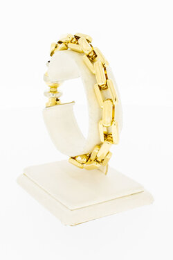 Bicolor gouden anker armband 18 karaat - 19,8 cm