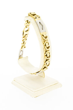 Bicolor gouden armband heren 14 karaat - 24,4 cm