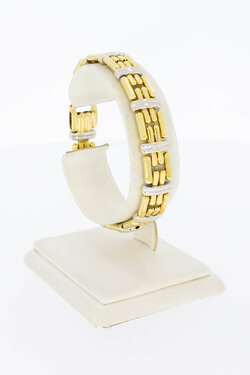 Bicolor gouden staafjes armband 18 karaat - 18,9 cm