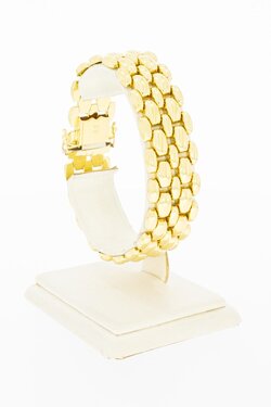 14 karaat brede gouden armband - 19,1 cm