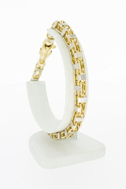 14 karaat bicolor gouden koningsarmband - 23,9 cm
