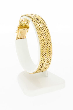 14 karaat brede gouden armband - 18,5 cm