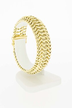 14 karaat brede gouden armband - 17,9 cm