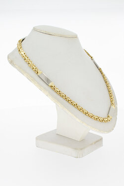 Bicolor gouden platte koningsketting 14 karaat - 42,9 cm