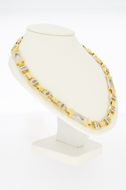 Bicolor gouden koningsketting heren 18 karaat - 66,3 cm