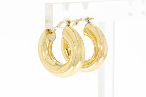 14 karaat brede gouden creolen - 2,2 cm