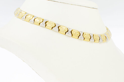 Bicolor gouden ketting dames 18 karaat - 37,5 cm