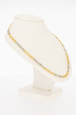 14 karaat bicolor gouden ketting - 61,8 cm