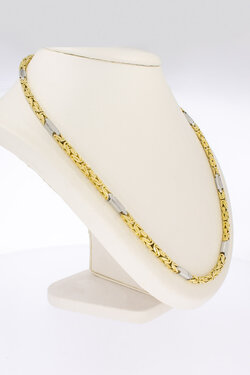 Bicolor gouden byzantijnse koningsketting heren 18 karaat - 74 cm