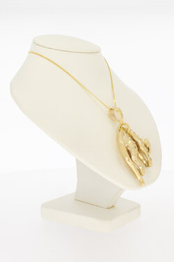 Gouden panter hanger 14 karaat met diamant - 5 cm