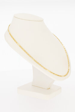 14 karaat geelgouden plaatjesketting  50 cm