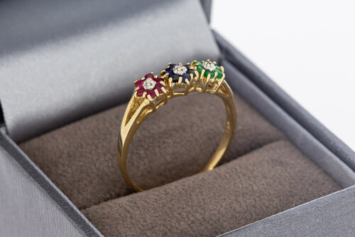 14 karaat geelgouden vintage ring  18,7 mm