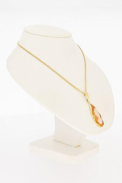 14 karaat gouden vintage cameehanger  2,9 cm