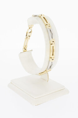 14 karaat bicolor gouden koningsarmband - 20,5 cm