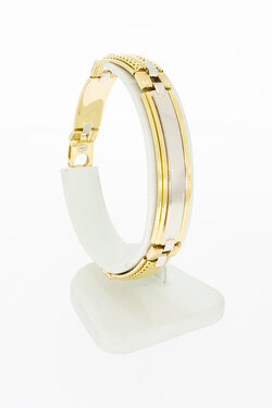 Bicolor gouden armband 18 karaat - 22 cm