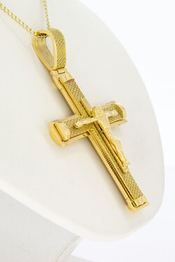Gouden kruis hanger heren 18 karaat - 6,1 cm