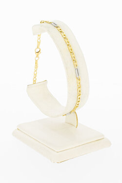 14 karaat bicolor gouden ankerarmband - 20,7 cm