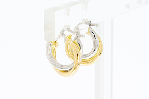 14 Karaat bicolor gouden Creolen - 1,3 cm