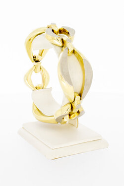 Bicolor gouden armband 14 karaat - 20 cm