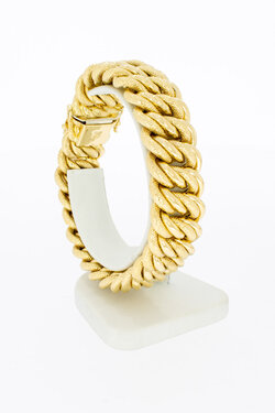 Brede gouden gevlochten armband 18 karaat - 21,2 cm