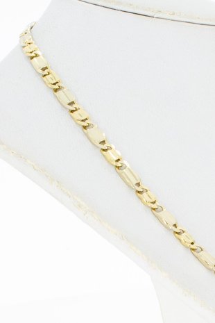 14 Karaat bicolor gouden gesloten Valkoog ketting - 50,5 cm