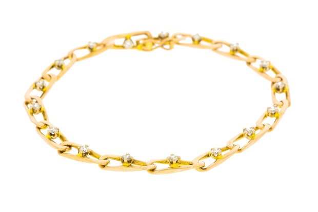 18 karaat gouden armband met (0.85 crt) Diamant-19 cm
