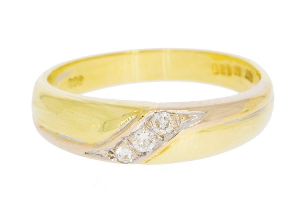 14 Karaat geelgouden Fantasie Ring gezet met Diamant
