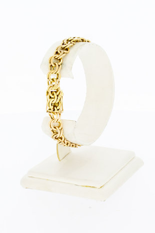 14 Karaat gouden gevlochten schakelarmband - 18,1 cm