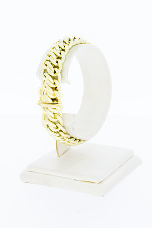14 Karaat gouden gevlochten schakelarmband - 18,6 cm