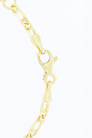 18 Karaat gouden Valkoog Naamplaat armband - 15,5 cm 