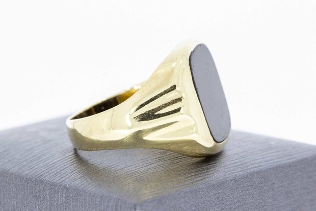 14 Karaat gouden Zegelring ring gezet met Onyx (21,3 mm)