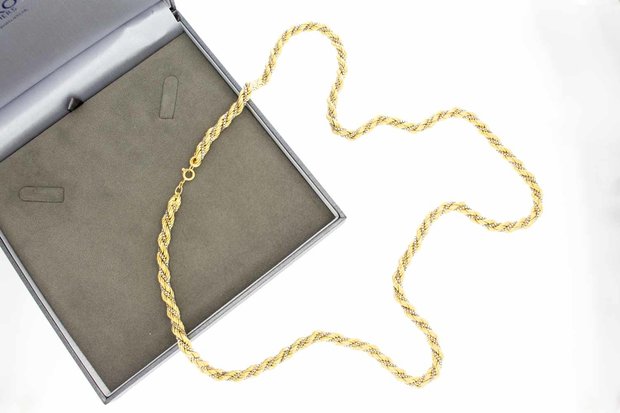 18 Karaat gouden gevlochten Koord ketting - 81,5 cm