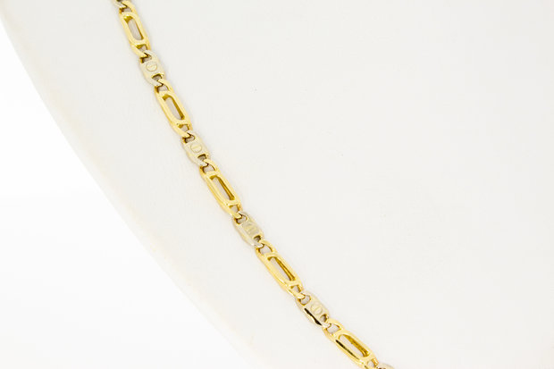 14 Karaat bicolor gouden Valkoog ketting - 46,5 cm