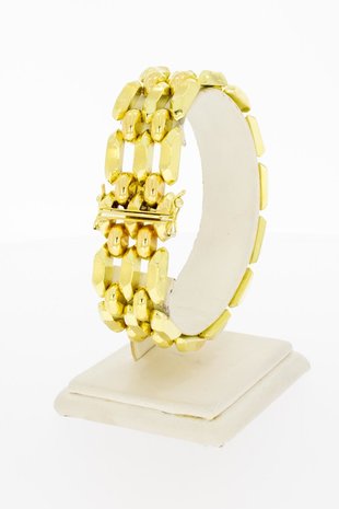 18 Karaat gouden brede Staafjes armband - 19,8 cm