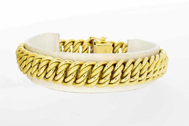 18 Karaat gouden gevlochten armband - 21 cm