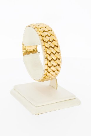 18 Karaat gouden brede Vintage armband - 17 cm