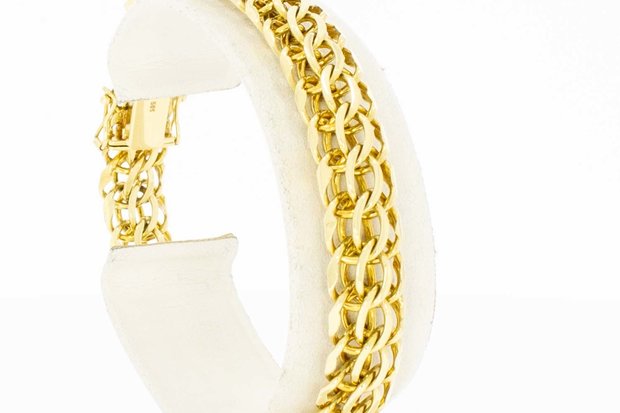 14 Karaat gouden gevlochten armband - 19,7 cm