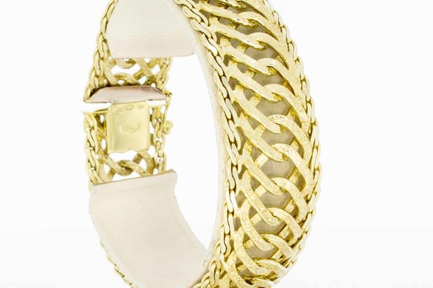 14 Karaat gouden gevlochten armband - 19,5 cm